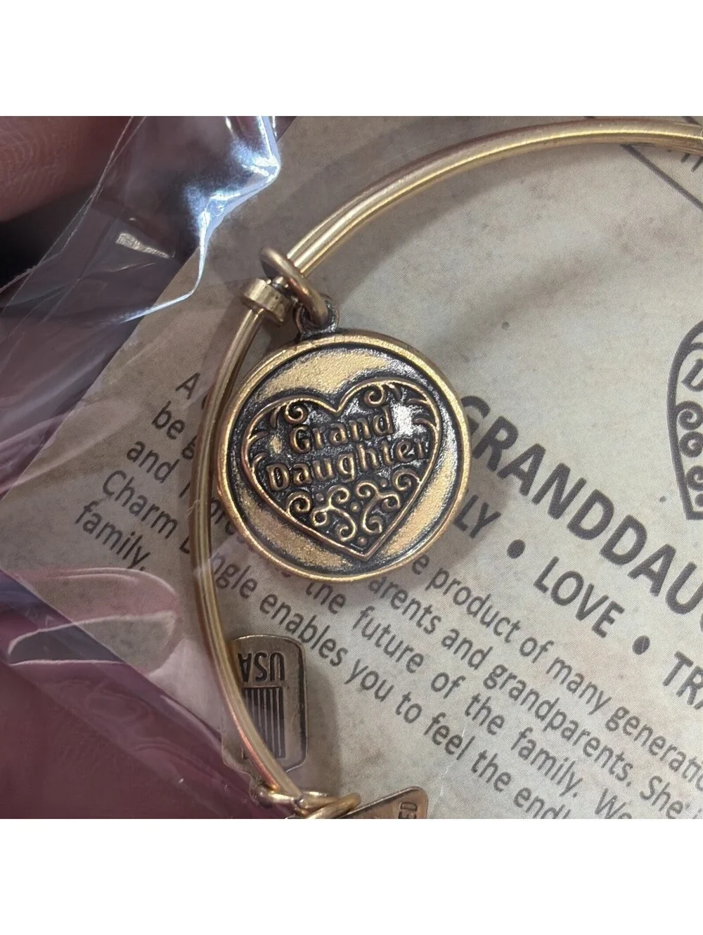 Wind & Fire Expandable Bangle Bracelet GrandDaughter Gold Tone